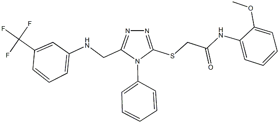 N-(2-methoxyphenyl)-2-[(4-phenyl-5-{[3-(trifluoromethyl)anilino]methyl}-4H-1,2,4-triazol-3-yl)sulfanyl]acetamide Struktur