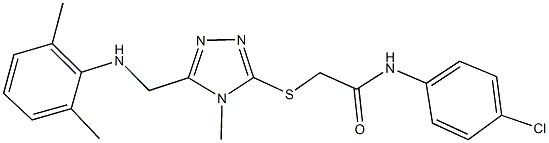 N-(4-chlorophenyl)-2-({5-[(2,6-dimethylanilino)methyl]-4-methyl-4H-1,2,4-triazol-3-yl}sulfanyl)acetamide Struktur