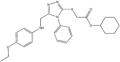 cyclohexyl ({5-[(4-ethoxyanilino)methyl]-4-phenyl-4H-1,2,4-triazol-3-yl}sulfanyl)acetate Struktur