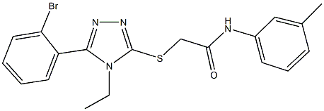 2-{[5-(2-bromophenyl)-4-ethyl-4H-1,2,4-triazol-3-yl]sulfanyl}-N-(3-methylphenyl)acetamide Struktur