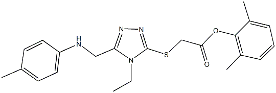 2,6-dimethylphenyl {[4-ethyl-5-(4-toluidinomethyl)-4H-1,2,4-triazol-3-yl]sulfanyl}acetate Struktur