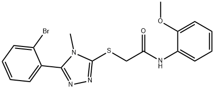 2-{[5-(2-bromophenyl)-4-methyl-4H-1,2,4-triazol-3-yl]sulfanyl}-N-(2-methoxyphenyl)acetamide Struktur