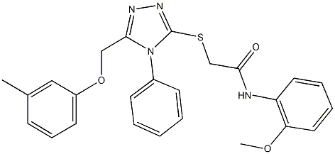 N-(2-methoxyphenyl)-2-({5-[(3-methylphenoxy)methyl]-4-phenyl-4H-1,2,4-triazol-3-yl}sulfanyl)acetamide Struktur