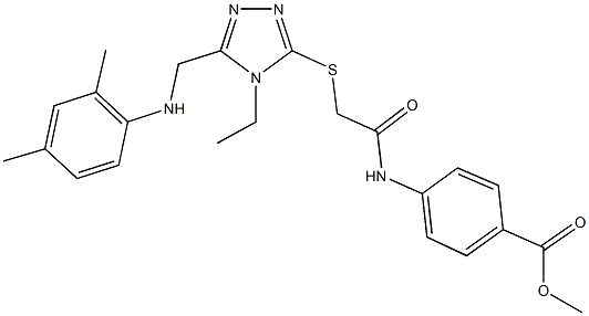 methyl 4-{[({5-[(2,4-dimethylanilino)methyl]-4-ethyl-4H-1,2,4-triazol-3-yl}sulfanyl)acetyl]amino}benzoate Struktur