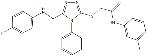 2-[(5-{[(4-fluorophenyl)amino]methyl}-4-phenyl-4H-1,2,4-triazol-3-yl)sulfanyl]-N-(3-methylphenyl)acetamide Struktur