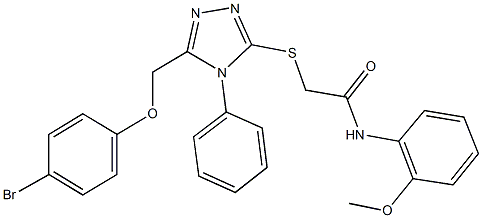 2-({5-[(4-bromophenoxy)methyl]-4-phenyl-4H-1,2,4-triazol-3-yl}sulfanyl)-N-(2-methoxyphenyl)acetamide Struktur