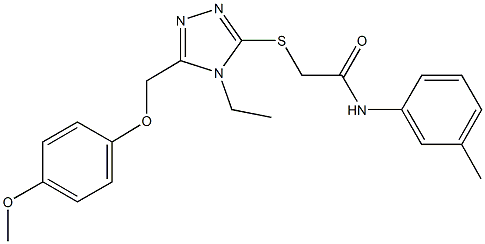 2-({4-ethyl-5-[(4-methoxyphenoxy)methyl]-4H-1,2,4-triazol-3-yl}sulfanyl)-N-(3-methylphenyl)acetamide Struktur