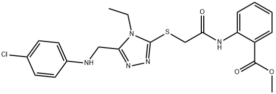 methyl 2-{[({5-[(4-chloroanilino)methyl]-4-ethyl-4H-1,2,4-triazol-3-yl}sulfanyl)acetyl]amino}benzoate Struktur