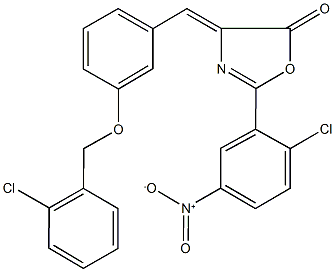 4-{3-[(2-chlorobenzyl)oxy]benzylidene}-2-{2-chloro-5-nitrophenyl}-1,3-oxazol-5(4H)-one Struktur