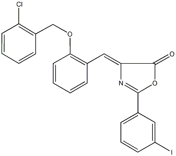 4-{2-[(2-chlorobenzyl)oxy]benzylidene}-2-(3-iodophenyl)-1,3-oxazol-5(4H)-one Struktur