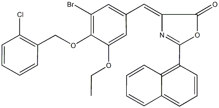 4-{3-bromo-4-[(2-chlorobenzyl)oxy]-5-ethoxybenzylidene}-2-(1-naphthyl)-1,3-oxazol-5(4H)-one Struktur