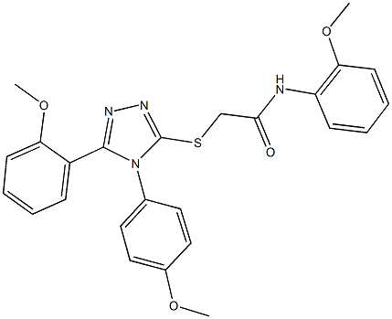 N-(2-methoxyphenyl)-2-{[5-(2-methoxyphenyl)-4-(4-methoxyphenyl)-4H-1,2,4-triazol-3-yl]sulfanyl}acetamide Struktur