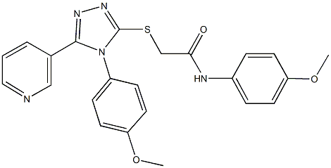 N-(4-methoxyphenyl)-2-{[4-(4-methoxyphenyl)-5-(3-pyridinyl)-4H-1,2,4-triazol-3-yl]sulfanyl}acetamide Struktur