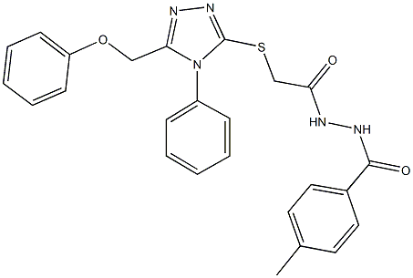 N'-(4-methylbenzoyl)-2-{[5-(phenoxymethyl)-4-phenyl-4H-1,2,4-triazol-3-yl]sulfanyl}acetohydrazide Struktur