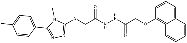 2-{[4-methyl-5-(4-methylphenyl)-4H-1,2,4-triazol-3-yl]sulfanyl}-N'-[(1-naphthyloxy)acetyl]acetohydrazide Struktur