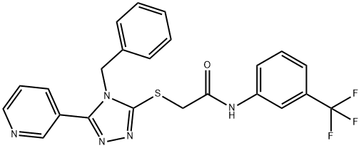 2-{[4-benzyl-5-(3-pyridinyl)-4H-1,2,4-triazol-3-yl]sulfanyl}-N-[3-(trifluoromethyl)phenyl]acetamide Struktur