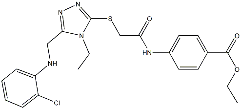 ethyl 4-{[({5-[(2-chloroanilino)methyl]-4-ethyl-4H-1,2,4-triazol-3-yl}sulfanyl)acetyl]amino}benzoate Struktur