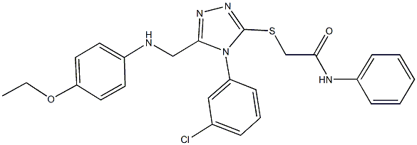 2-({4-(3-chlorophenyl)-5-[(4-ethoxyanilino)methyl]-4H-1,2,4-triazol-3-yl}sulfanyl)-N-phenylacetamide Struktur