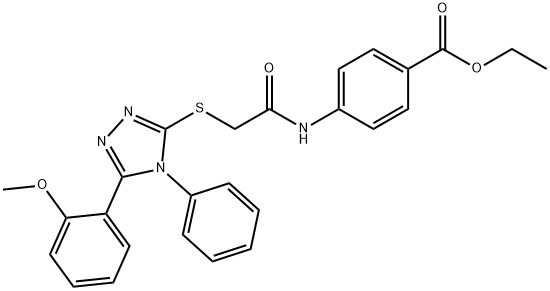 ethyl 4-[({[5-(2-methoxyphenyl)-4-phenyl-4H-1,2,4-triazol-3-yl]sulfanyl}acetyl)amino]benzoate Struktur