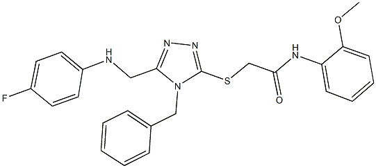 2-({4-benzyl-5-[(4-fluoroanilino)methyl]-4H-1,2,4-triazol-3-yl}sulfanyl)-N-(2-methoxyphenyl)acetamide Struktur