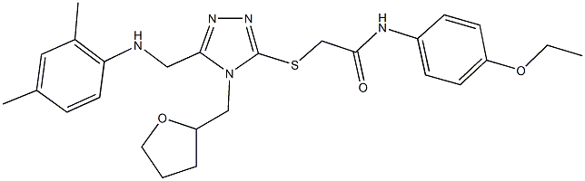 2-{[5-[(2,4-dimethylanilino)methyl]-4-(tetrahydro-2-furanylmethyl)-4H-1,2,4-triazol-3-yl]sulfanyl}-N-(4-ethoxyphenyl)acetamide Struktur