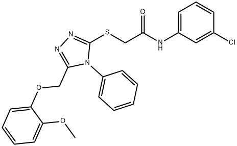 N-(3-chlorophenyl)-2-({5-[(2-methoxyphenoxy)methyl]-4-phenyl-4H-1,2,4-triazol-3-yl}sulfanyl)acetamide Struktur