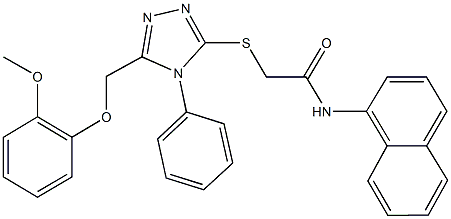 2-({5-[(2-methoxyphenoxy)methyl]-4-phenyl-4H-1,2,4-triazol-3-yl}sulfanyl)-N-(1-naphthyl)acetamide Struktur