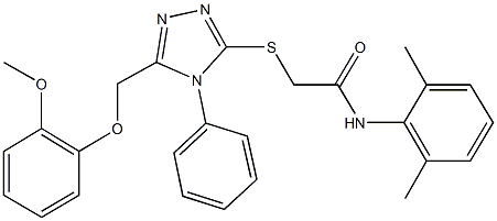 N-(2,6-dimethylphenyl)-2-({5-[(2-methoxyphenoxy)methyl]-4-phenyl-4H-1,2,4-triazol-3-yl}sulfanyl)acetamide Struktur