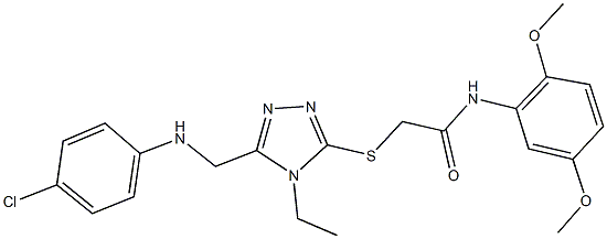 2-({5-[(4-chloroanilino)methyl]-4-ethyl-4H-1,2,4-triazol-3-yl}sulfanyl)-N-(2,5-dimethoxyphenyl)acetamide Struktur