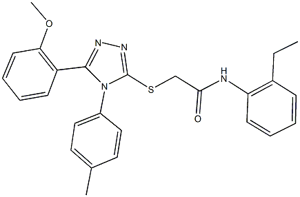 N-(2-ethylphenyl)-2-{[5-(2-methoxyphenyl)-4-(4-methylphenyl)-4H-1,2,4-triazol-3-yl]sulfanyl}acetamide Struktur