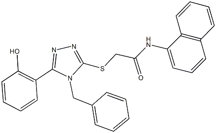 2-{[4-benzyl-5-(2-hydroxyphenyl)-4H-1,2,4-triazol-3-yl]sulfanyl}-N-(1-naphthyl)acetamide Struktur