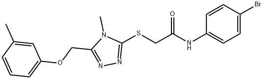 N-(4-bromophenyl)-2-({4-methyl-5-[(3-methylphenoxy)methyl]-4H-1,2,4-triazol-3-yl}sulfanyl)acetamide Struktur