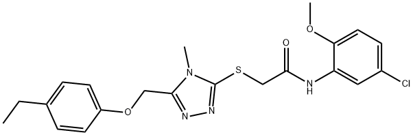 N-(5-chloro-2-methoxyphenyl)-2-({5-[(4-ethylphenoxy)methyl]-4-methyl-4H-1,2,4-triazol-3-yl}sulfanyl)acetamide Struktur