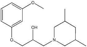 1-(3,5-dimethyl-1-piperidinyl)-3-(3-methoxyphenoxy)-2-propanol Struktur