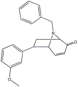 8-benzyl-6-(3-methoxyphenyl)-8-azabicyclo[3.2.1]oct-3-en-2-one Struktur