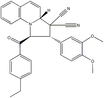 2-(3,4-dimethoxyphenyl)-1-(4-ethylbenzoyl)-1,2-dihydropyrrolo[1,2-a]quinoline-3,3(3aH)-dicarbonitrile Struktur