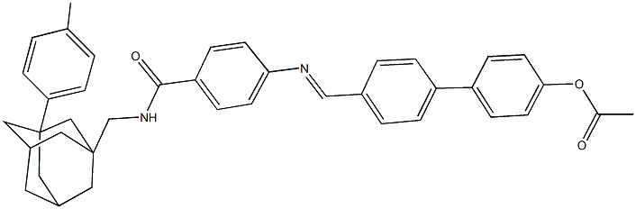 4'-[({4-[({[3-(4-methylphenyl)-1-adamantyl]methyl}amino)carbonyl]phenyl}imino)methyl][1,1'-biphenyl]-4-yl acetate Struktur