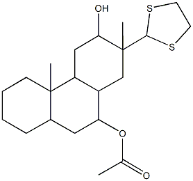 7-(1,3-dithiolan-2-yl)-6-hydroxy-4a,7-dimethyltetradecahydro-9-phenanthrenyl acetate Struktur