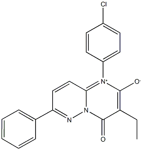 1-(4-chlorophenyl)-3-ethyl-4-oxo-7-phenyl-4H-pyrimido[1,2-b]pyridazin-1-ium-2-olate Struktur