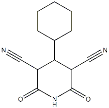 4-cyclohexyl-2,6-dioxo-3,5-piperidinedicarbonitrile Struktur