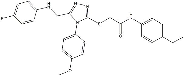 N-(4-ethylphenyl)-2-{[5-[(4-fluoroanilino)methyl]-4-(4-methoxyphenyl)-4H-1,2,4-triazol-3-yl]sulfanyl}acetamide Struktur