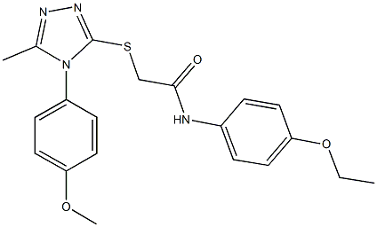 N-[4-(ethyloxy)phenyl]-2-({5-methyl-4-[4-(methyloxy)phenyl]-4H-1,2,4-triazol-3-yl}sulfanyl)acetamide Struktur