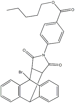 pentyl 4-(1-bromo-16,18-dioxo-17-azapentacyclo[6.6.5.0~2,7~.0~9,14~.0~15,19~]nonadeca-2,4,6,9,11,13-hexaen-17-yl)benzoate Struktur