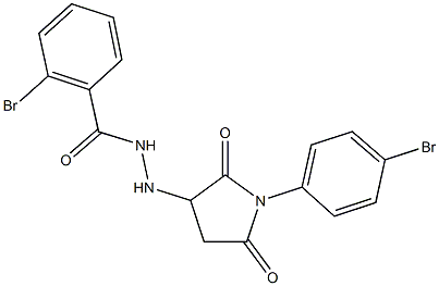 2-bromo-N'-[1-(4-bromophenyl)-2,5-dioxo-3-pyrrolidinyl]benzohydrazide Struktur