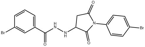 3-bromo-N'-[1-(4-bromophenyl)-2,5-dioxopyrrolidin-3-yl]benzohydrazide Struktur