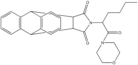 17-[1-(4-morpholinylcarbonyl)pentyl]-17-azapentacyclo[6.6.5.0~2,7~.0~9,14~.0~15,19~]nonadeca-2,4,6,9,11,13-hexaene-16,18-dione Struktur