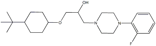 1-[(4-tert-butylcyclohexyl)oxy]-3-[4-(2-fluorophenyl)-1-piperazinyl]-2-propanol Struktur