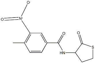 3-nitro-4-methyl-N-(2-oxotetrahydro-3-thienyl)benzamide Struktur