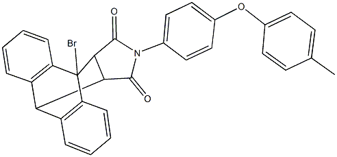 1-bromo-17-[4-(4-methylphenoxy)phenyl]-17-azapentacyclo[6.6.5.0~2,7~.0~9,14~.0~15,19~]nonadeca-2,4,6,9,11,13-hexaene-16,18-dione Struktur