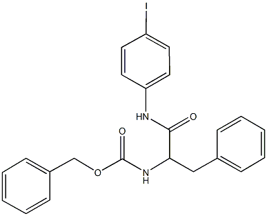 benzyl 1-benzyl-2-(4-iodoanilino)-2-oxoethylcarbamate Struktur